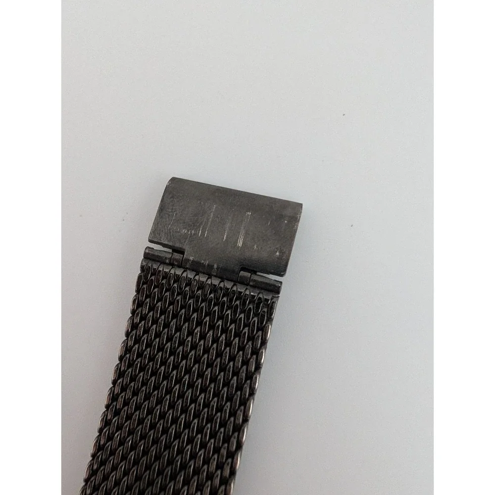 Geneva Watch‎ Men 42mm Case Gunmetal Tone Mesh Metal Band w/ Box- New Battery